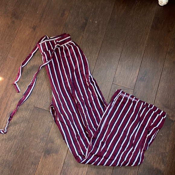 Striped Fitted Flare Pants - Picture 1 of 2